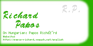 richard papos business card